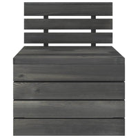 Set Divani da Giardino su Pallet 3 pz Legno Pino Grigio Scuro 3063737