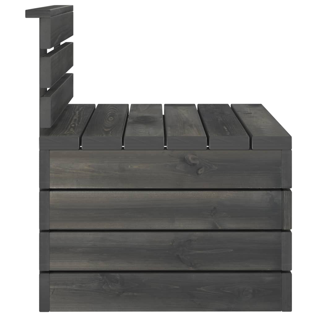 Set Divani da Giardino su Pallet 3 pz Legno Pino Grigio Scuro 3063737