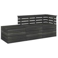 Set Divani da Giardino su Pallet 3 pz Legno Pino Grigio Scuro 3063738