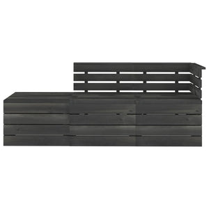 Set Divani da Giardino su Pallet 3 pz Legno Pino Grigio Scuro 3063738