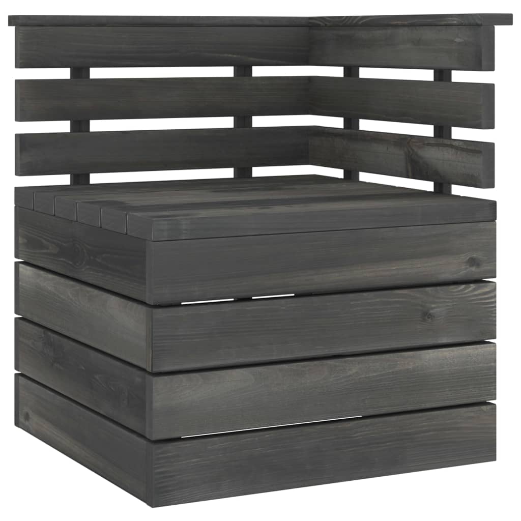 Set Divani da Giardino su Pallet 3 pz Legno Pino Grigio Scuro cod mxl 41516