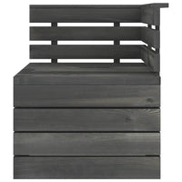 Set Divani da Giardino su Pallet 3 pz Legno Pino Grigio Scuro 3063738