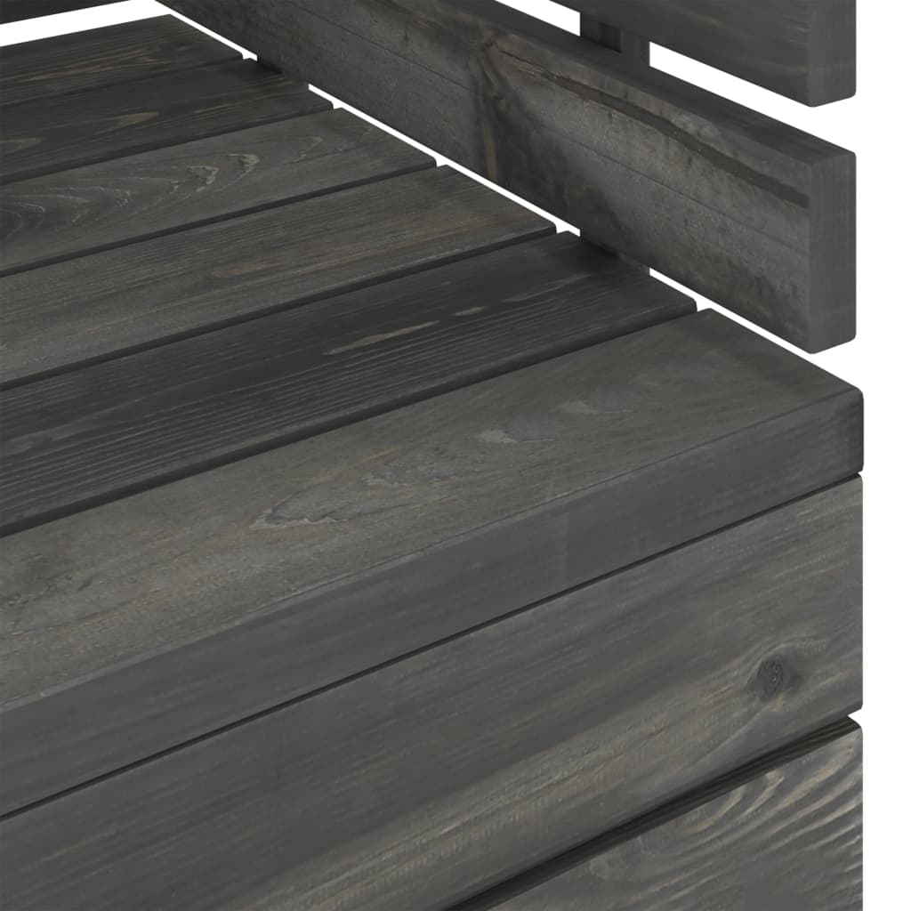 Set Divani da Giardino su Pallet 3 pz Legno Pino Grigio Scuro 3063738