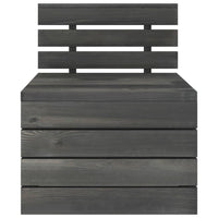 Set Divani da Giardino su Pallet 3 pz Legno Pino Grigio Scuro 3063738