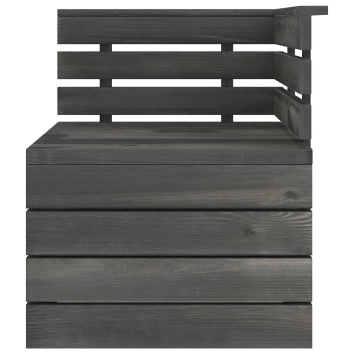 Set Divani da Giardino su Pallet 6 pz Legno Pino Grigio Scuro cod mxl 36259