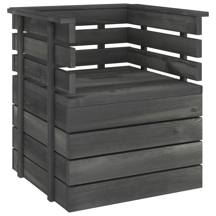 Set Divani da Giardino su Pallet 7 pz Legno Pino Grigio Scuro 3063747