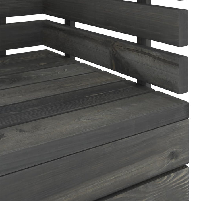 Set Divani da Giardino su Pallet 7 pz Legno Pino Grigio Scuro 3063747