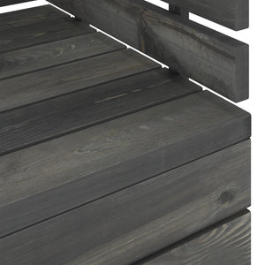 Set Divani da Giardino su Pallet 7 pz Legno Pino Grigio Scuro 3063747