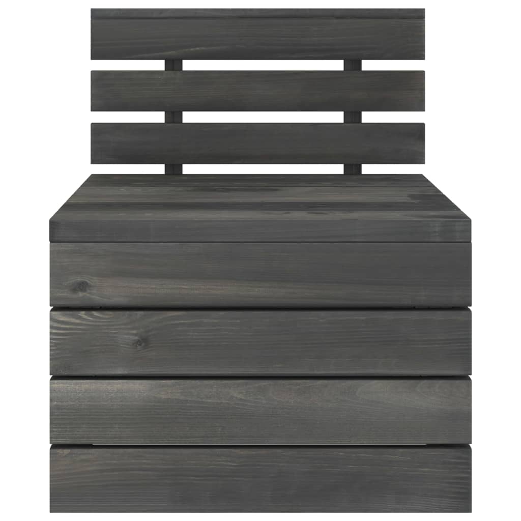 Set Divani da Giardino su Pallet 6 pz Legno Pino Grigio Scuro 3063751