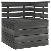 Set Divani da Giardino su Pallet 7 pz Legno Pino Grigio Scuro 3063755