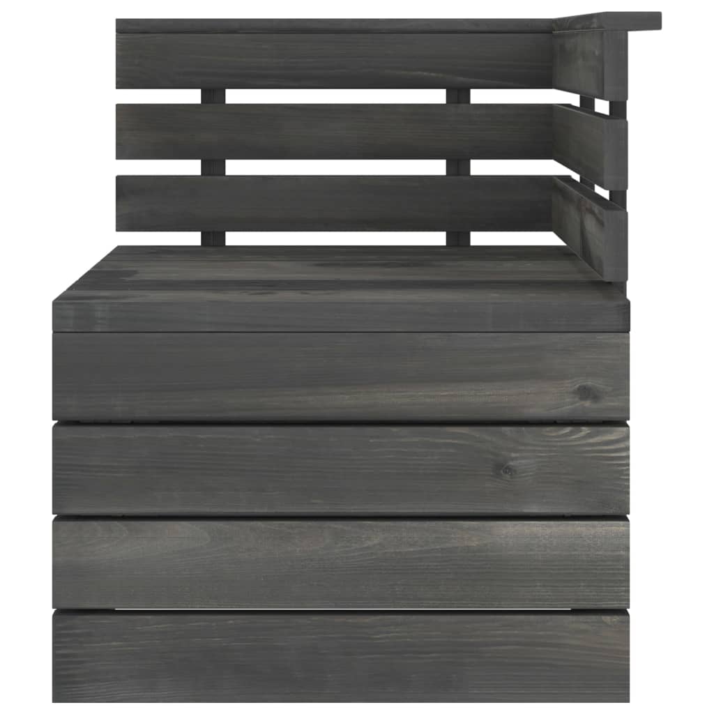 Set Divani da Giardino su Pallet 7 pz Legno Pino Grigio Scuro 3063755