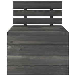 Set Divani da Giardino su Pallet 7 pz Legno Pino Grigio Scuro 3063755