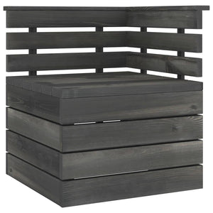 Set Divani da Giardino su Pallet 8 pz Legno Pino Grigio Scuro 3063760