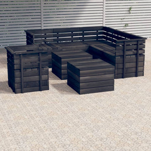 Set Divani da Giardino su Pallet 8 pz Legno Pino Grigio Scuro 3063760