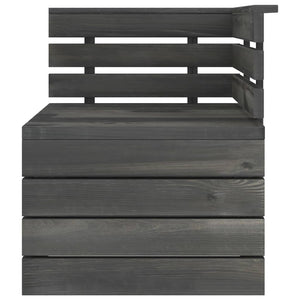 Set Divani da Giardino su Pallet 12 pz Legno Pino Grigio Scuro 3063767