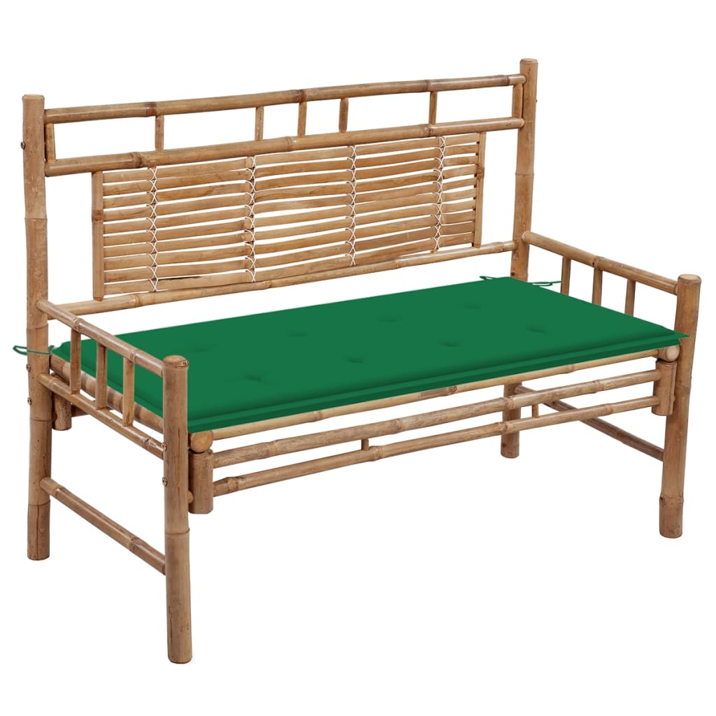 Panca da Giardino con Cuscino 120 cm in Bambù cod mxl 46021