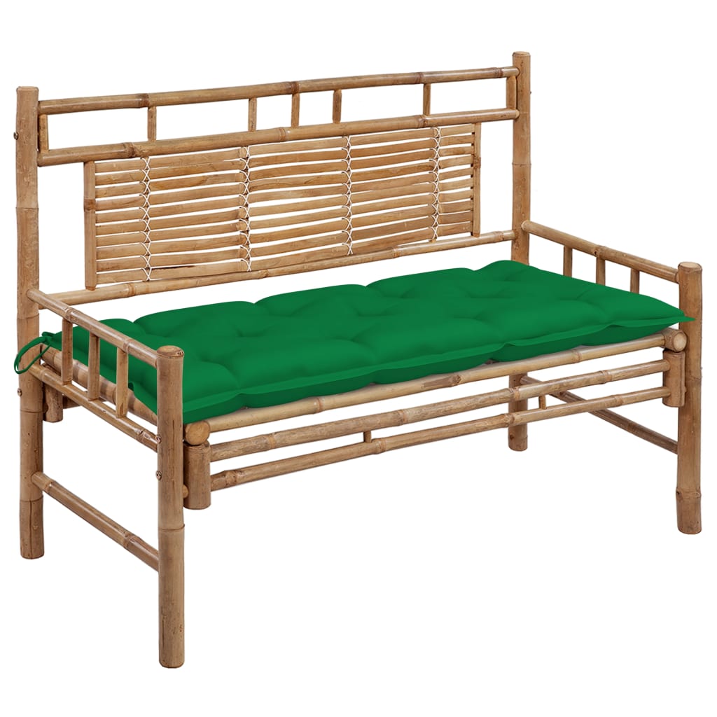 Panca da Giardino con Cuscino 120 cm in Bambù cod mxl 46018