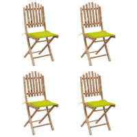 Set da Pranzo da Giardino 5 pz Pieghevole con Cuscini in Bambù cod mxl 41444