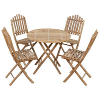 Set da Pranzo da Giardino 5 pz Pieghevole con Cuscini in Bambù cod mxl 40653