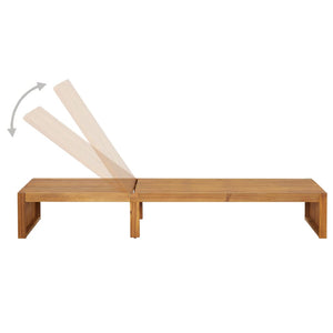 Lettino Prendisole con Cuscino in Legno Massello di Acacia cod mxl 75004