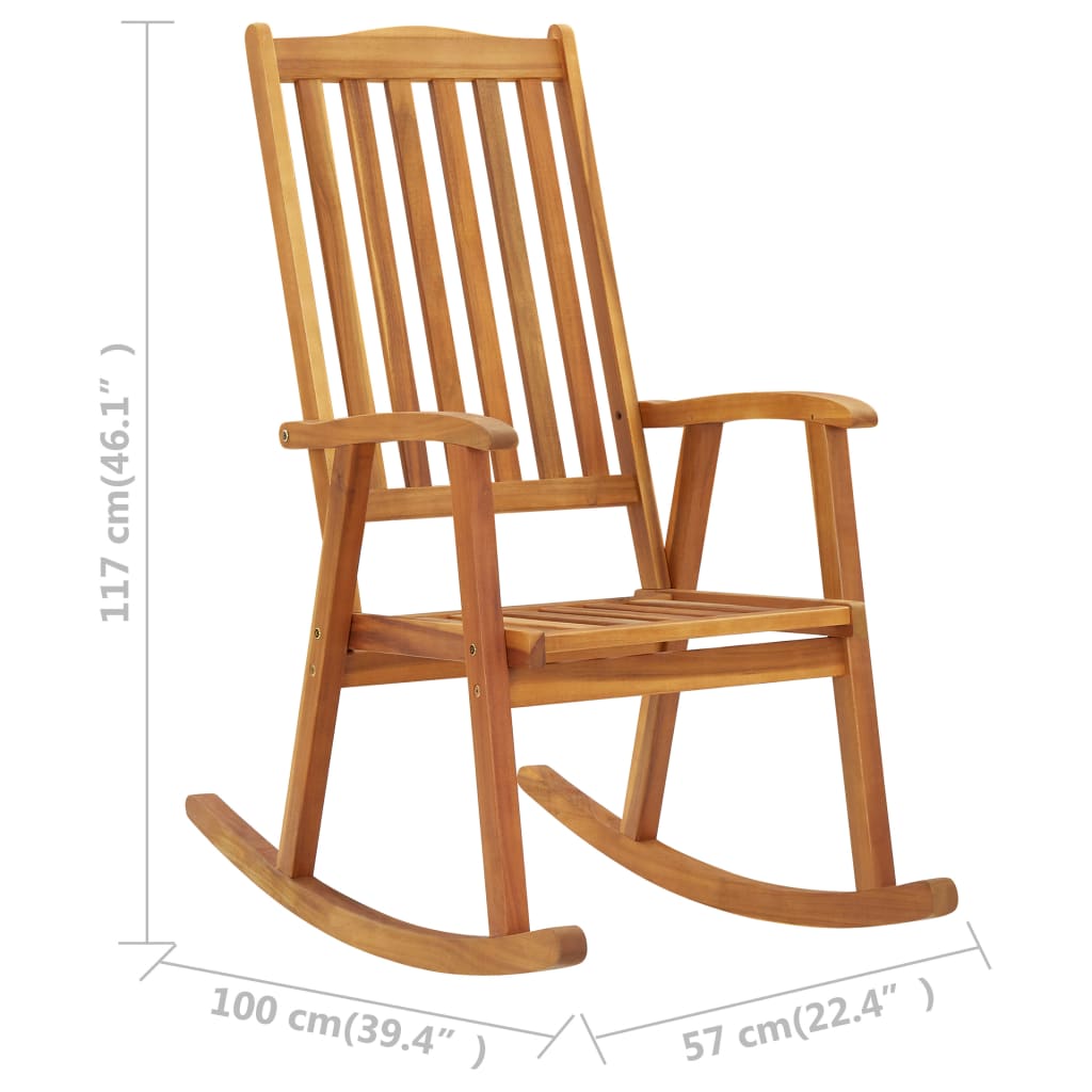 3064181 Rocking Chair with Cushions Solid Acacia Wood (311844+43181) cod mxl 48294