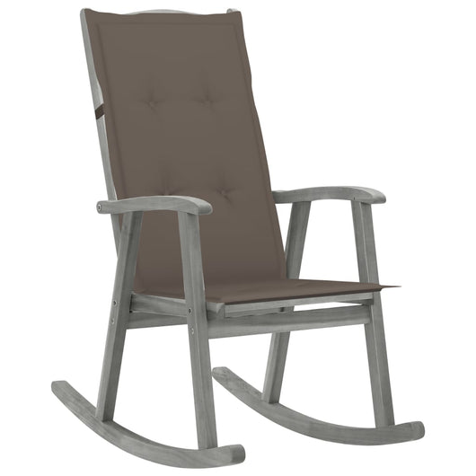 3064217 Rocking Chair with Cushions Grey Solid Acacia Wood (311845+47540) cod mxl 46283