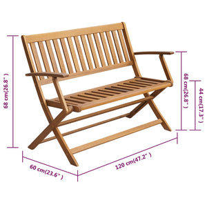 Panca da Giardino con Cuscino 120 cm in Massello di Acacia cod mxl 45811