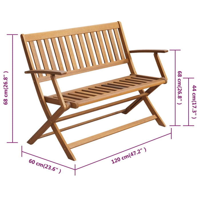 Panca da Giardino con Cuscino 120 cm in Massello di Acacia cod mxl 45811