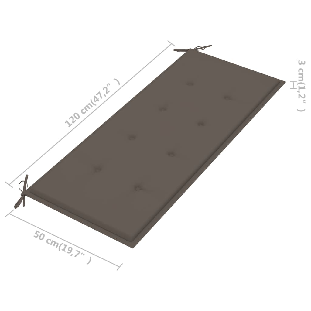 Panca da Giardino con Cuscino 120 cm in Massello di Acacia 3064247