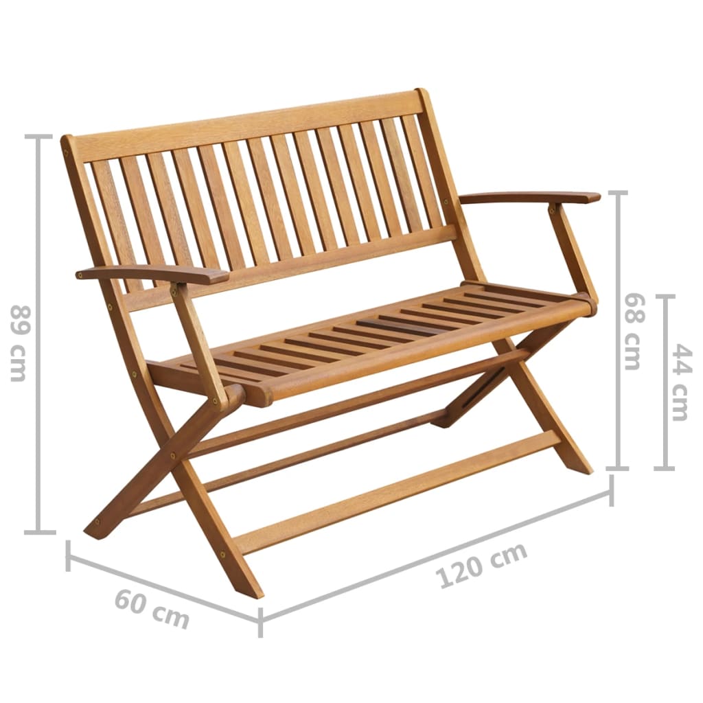 Panca da Giardino con Cuscino 120 cm in Massello di Acacia 3064248