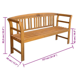 Panca da Giardino con Cuscino 157 cm in Massello di Acacia cod mxl 45761