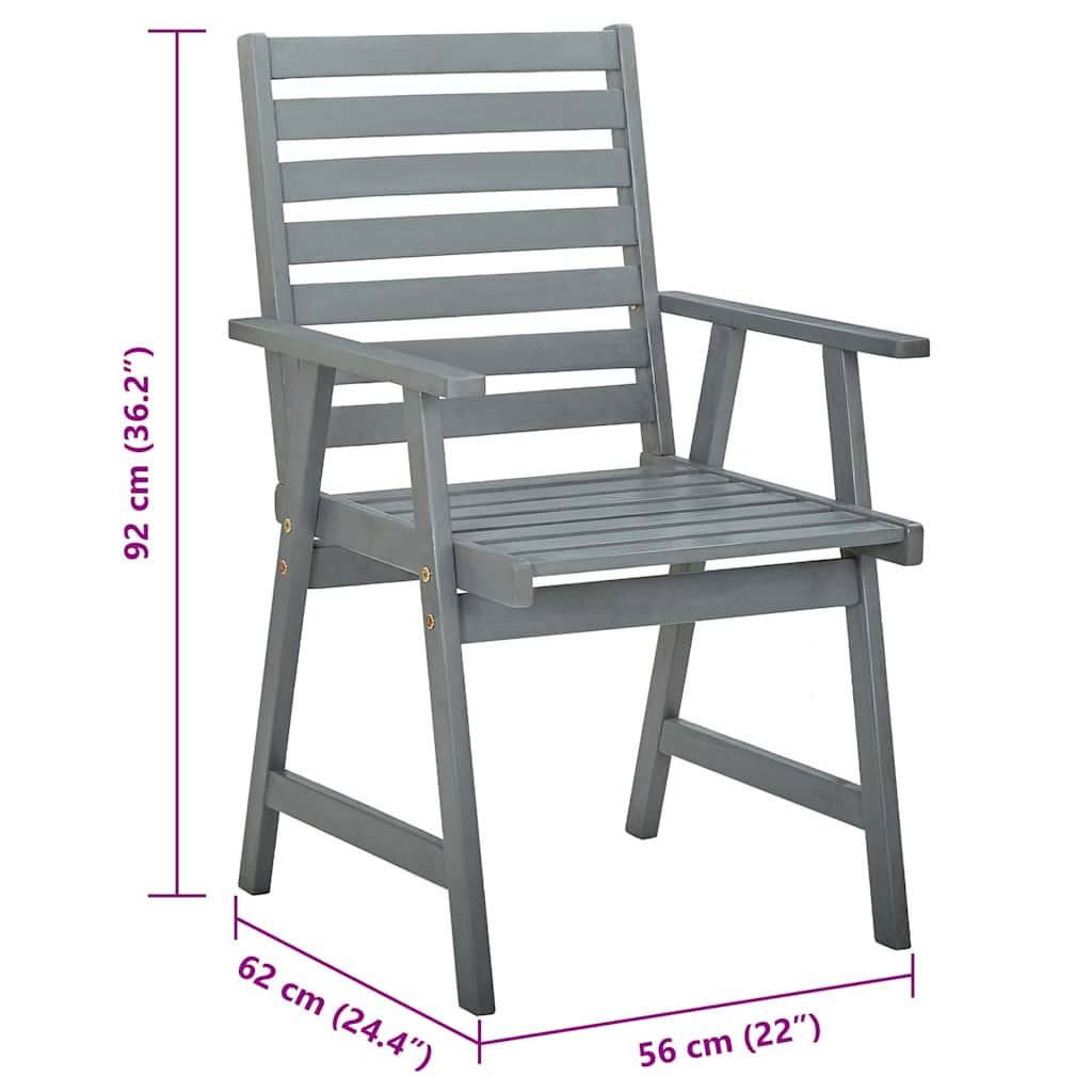 Sedie da Pranzo da Esterni con Cuscini 2 pz Massello di Acacia 3064404