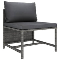 Set Divani da Giardino 10 pz con Cuscini in Polyrattan Grigio 3059774