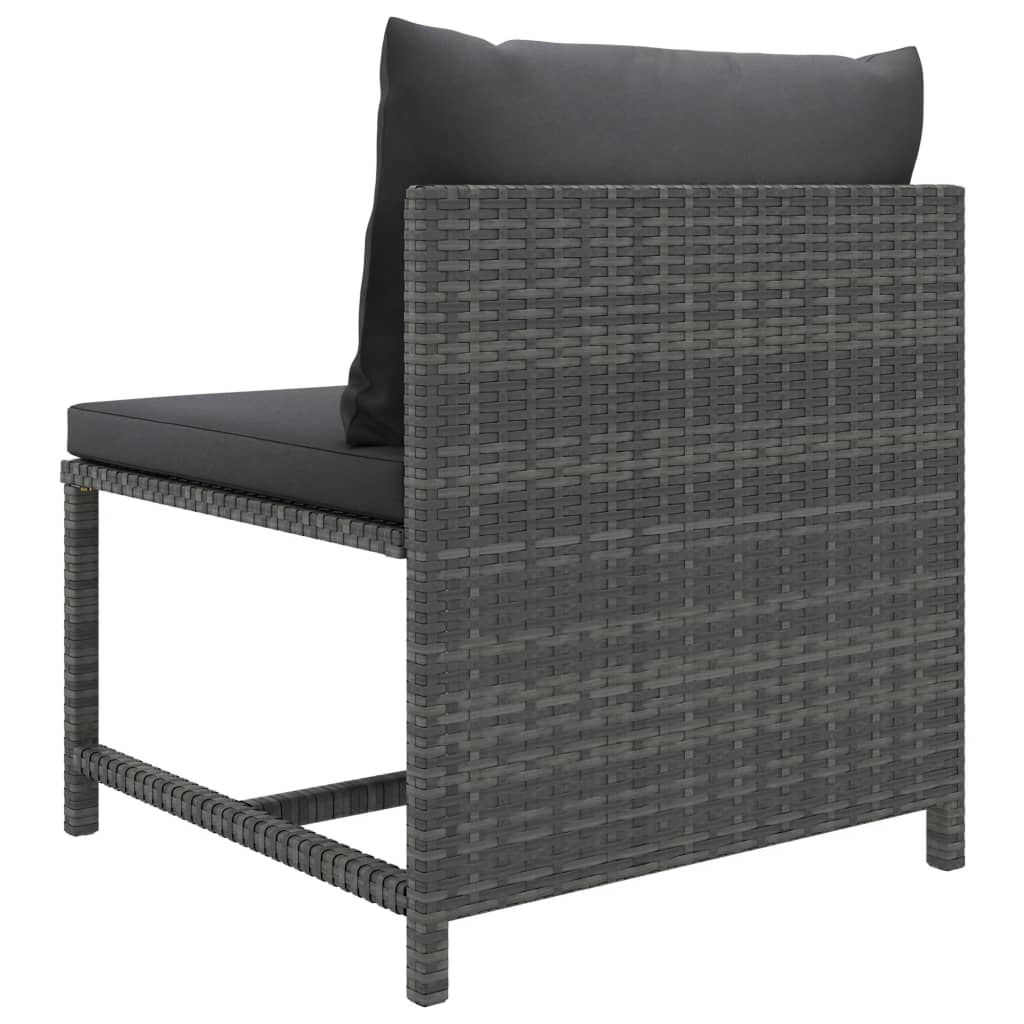 Set Divani da Giardino 12 pz con Cuscini in Polyrattan Grigio