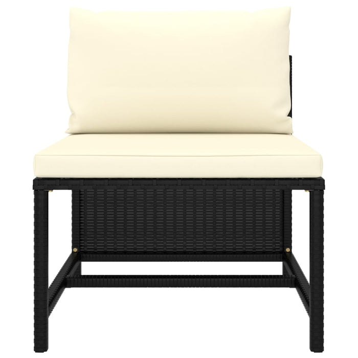 Set Divani da Giardino 6 pz con Cuscini in Polyrattan Nero cod mxl 39815