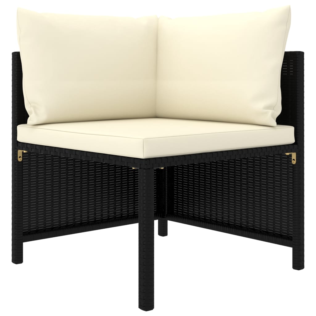 Set Divani da Giardino 8 pz con Cuscini in Polyrattan Nero 3059796