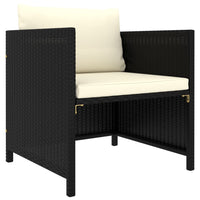 Set Divani da Giardino 8 pz con Cuscini in Polyrattan Nero 3059796