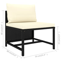 Set Divani da Giardino 8 pz con Cuscini in Polyrattan Nero cod mxl 39814