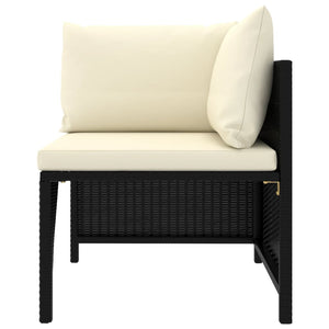 Set Divani da Giardino 8 pz con Cuscini in Polyrattan Nero 3059798