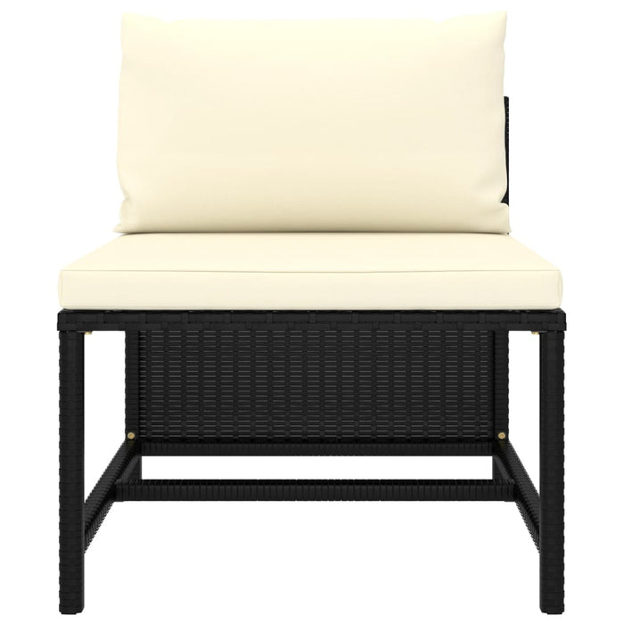 Set Divani da Giardino 9 pz con Cuscini in Polyrattan Nero 3059799