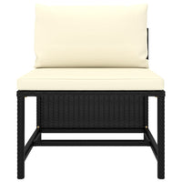 Set Divani da Giardino 9 pz con Cuscini in Polyrattan Nero 3059800