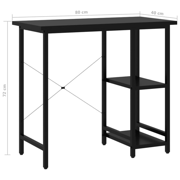 Scrivania per Computer Nera 80x40x72 cm in MDF e Metallo cod mxl 70837