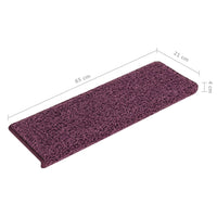 Tappetini per Scale 15 pz 65x21x4 cm Viola Scuro 326205