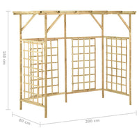 Pergolato Giardino per Bidoni Tripli Legno di Pino Impregnato 316064