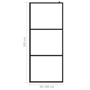 Parete Doccia Walk-in in Vetro Trasparente ESG Nera 100x195 cm 149150