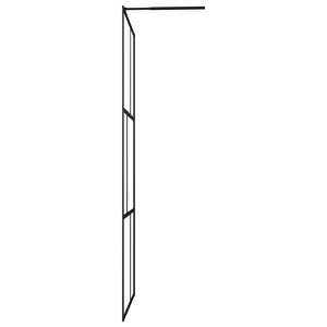 Parete per Doccia Walk-in in Vetro Temperato Nera 100x195 cm 149154