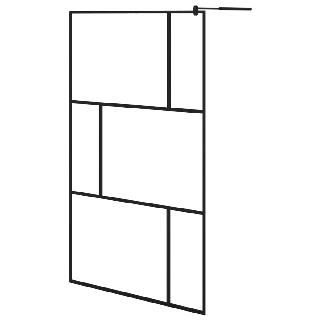 Parete per Doccia Walk-in in Vetro Temperato Nera 115x195 cm cod mxl 78625