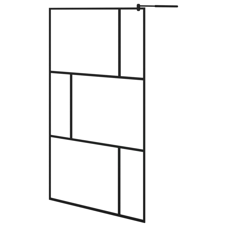 Parete per Doccia Walk-in in Vetro Temperato Nera 115x195 cm cod mxl 78625