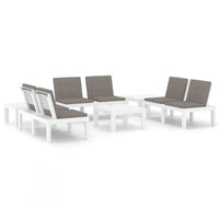 Set Divani da Giardino con Cuscini 6 pz in Plastica Bianco cod mxl 36207