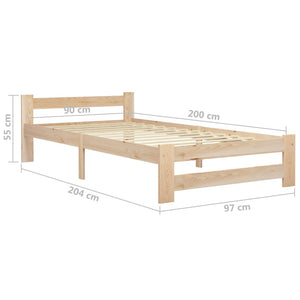 Giroletto senza Materasso 90x200 cm in Legno Massello di Pino 321991